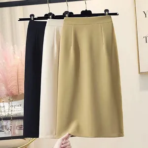 Skirts Suit Half Skirt Female Summer Fashion Commuter Temperament Elegant Long Section Open High Waist Package Hip Step