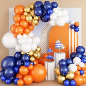 Party Decoration 119 st Orange Navy Blue White Balloon Garland Arche Ballon Wedding Baby Shower First Birthday Boy Kit Globos