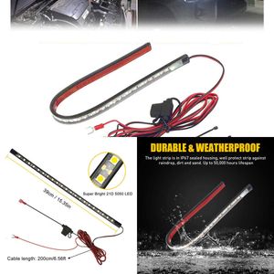 New Universal 39Cm Car Under Hood LED Kit Work Overhaul Light Strips White Color Automatic On/Off Switch