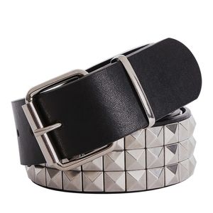 Shiny Pyramid Fashion Rivet Belt Men&Womens Studded Belt Punk Rock With Pin Buckle T200113 204M