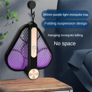 Zappers Folding Electric Mosquito Swatter Fourinone Mosquito Racket Killer Household Dormitory Light Catalyst Fly Swatter Bug Zappers