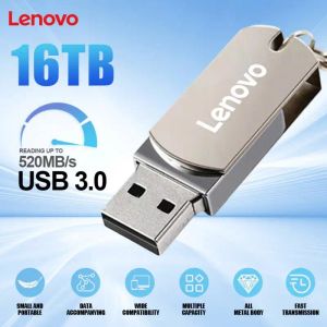 Adaptador Lenovo Metal 3.0 Usb Flash Drive 64TB Pen Drive 16tb 8tb 4tb Memoria USB 3. 0 Flash Disk Alta velocidade Pendrive Logipo personalizado para PS4
