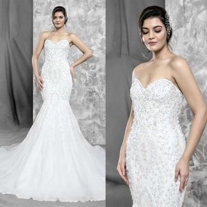 Bewerber ärmellose mermaid einzigartige Brautkleider eleganter Schatz Rückenless Reißverschluss Kapelle Kleid Custom Made Plus Size Vestidos de Novia