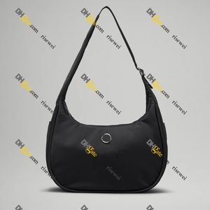 Lu mini spallinea a tracolla 4L Nylon Crescent Borsa Small Borse per le donne che uscivano da borsetta a mezza luna per la spalla impermeabile per la spalla leggera con chiusura con cerniera