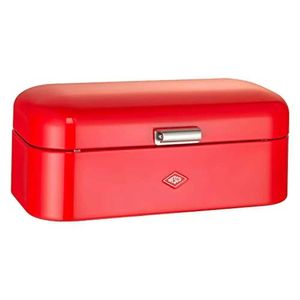 Storage Boxes Bins Vintage Bread Box Container Ventilation Design High Quality 16.5-inch Long Red Metal Hinge Q240506