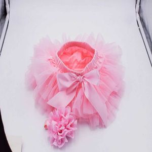 KVSA TUTU Dress Baby Girls Tulle Tutu Bloomers Cover Nevant Newborn Cover 2pcs التنانير القصيرة+مجموعة رأس الفتيات تنورات Rainbow Baby Skirt D240507