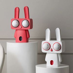 Cartoon Animal Rabbit Modern Home Living Room Decoration Accessories Nordic Esthetic Study Table Cabinet Bunny Statue Crafts 240425