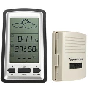 Medigas estação meteorológica sem fio digital interno umidade de temperatura externa Data do sensor remoto Data de luz de fundo controlada pelo relógio