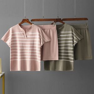 Hlbcbg büyük boy yaz kadın tişört setleri moda v boyunlu kısa pantolon tişört takım elbise iki parça bayan tişört parçaları 240506
