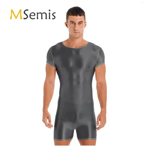 Roupas de banho feminina para homens de banho masculino de maiô de manga curta e pescoço de pescoço de ginástica de ginástica de ginástica de ginástica