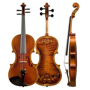 Violino esculpido avançado V07CN NOVO Design One Piece Flame Maple Back