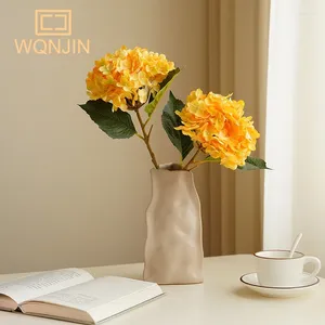 Dekorativa blommor Simulerat Silktyg Single Branch Hydrangea Home Wedding El Dining Table Floral Decoration Artificial Flower