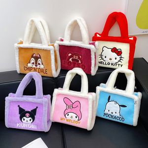 New Plush Handbag Pink Bear Large Capacity Versatile Commuting Tote Bag Girl Heart Cartoon Bag