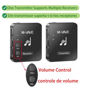 Akcesoria CUVAVE WP10 2.4G Bezprzewodowe monitor słuchawek ładowania nadajnika odbiornika Objętość sterowanie objętością stereo Mono Nagrywanie telefonu