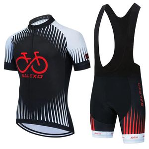 Cykeltröja Set Salexo Summer Maillot Ropa Ciclismo Man Bicycle Mountain Bike Clothing Sportwear Suit 240506