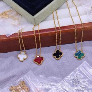 Fashion Van Clover Necklace V Gold High Version White Fritillaria Red Jade Chalcedon Agate Laser CNC Precision With Logo