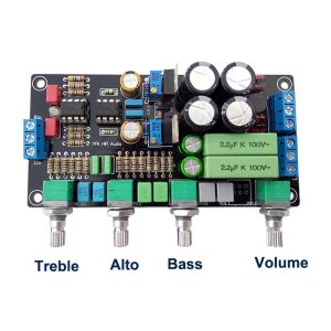 Amplifier Dual LME49720 / OPA2107 / OP275 / OPA2134 Repalceable Preamp Board Audio bass equalizer Pre amplifier Tone Control Preamplifier