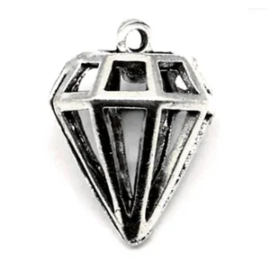 Charms Cutout Diamond Woman Pendant Home Decor Crafts Design Jewelri 15x19mm 5pcs Antique Silver Color