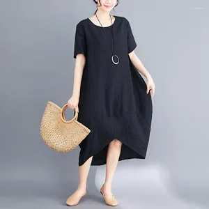 Party Dresses Short Sleeve Plus Size Loose Summer Dress For Women Patchwork Fashion Holiday Travel Beach Casual Long Lady Work