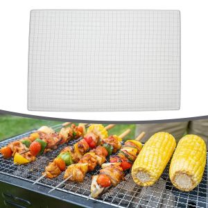 Accessoires Edelstahl BBQ Grate Mesh Net Grill Rost Grid für Camping, Exkursionen, Holzverbrennung, Picknicks -Grillwerkzeuge