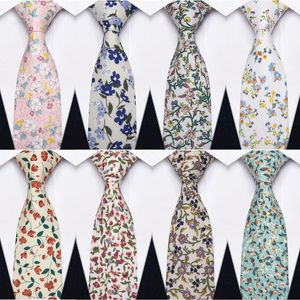 Bow Ties Korean Cotton Floral Slim Slim For Man Wedding Fashion 6,5 cm szerokość męska krawat z klips