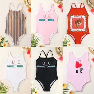 Designer Brand barn Swimsuit Toddler Het enstycken Swimwears Baby Girls Bikini Toddler Barn Summer Printed Beach Pool Sport Bading Suits Youth I 96TP#