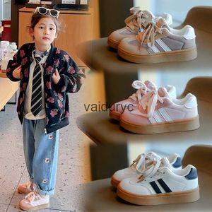 Sneakers 2024 Spring New Childrens Fashion Board Shoes Girls Mesh Velcro Boys Middle and Big Sports Trend H240507