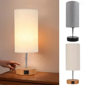 Lâmpadas de mesa Lâmpada de cabeceira para quarto Night Light Kids Rechargable 2 USB Charging Ports Home Appliance