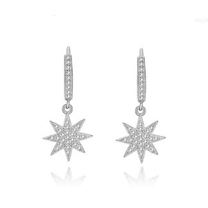 Japanese and Korean Temperament Short Rice Stud Female Pure Silver Sweet Flowers Diamond Earrings Snowflake