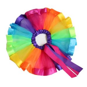 1nh7 Tutu Giyim Çocuk Bebek Kız Toddler Rainbow Prenses Parti Dans Giysatı Tül Tutu etek elbiseler D240507