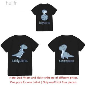 Familjsmatchande kläder Mommysaurus Daddysaurus babysaurus skjorta Dinosaur Family Shirt Set Baby T-shirt Summer Top Tees D240507