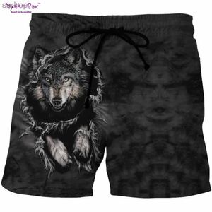 Men's Swimwear Summer Mens Beach Shorts Esportes de natação S-6xl Wolf Prinha 3D Mens galáxia Surf Surfing Surfing