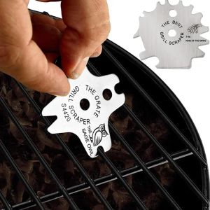 Zubehör tragbares Metall Grillgrill Gitterreiniger Reinigungsgrill Schaber Scrubber Werkzeug Grill Reinigung Barbecue Reinigungsgrill Schaber