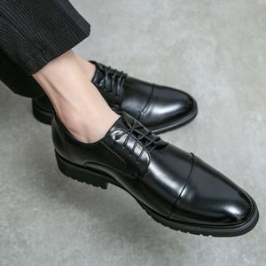 New Fashion Men's Business Leather British Style Work Office Oxford Black Dress Lace-up Shoes Free shipping