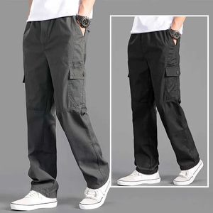 Mäns byxor Spring och Autumn Mens Cargo Pants Casual Sports Pants Loose Fit Cotton Pants American Style Stora Sports Outdoor PantsL2405