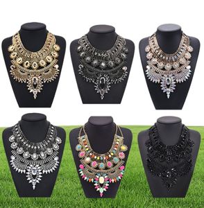 PPG PGG Fashion Jewelry Chunky Chain Big Statement Crystal Bib Collar Halsband Vintage India Style Charm Jewelery Bijoux46443564532147