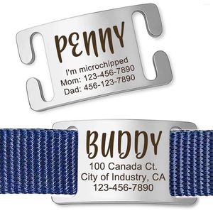 Dog Apparel Personalized And Cat Collar Tags Slide-On Pet ID Silent No Noise Made Of Stainless Steel Custom Engraved