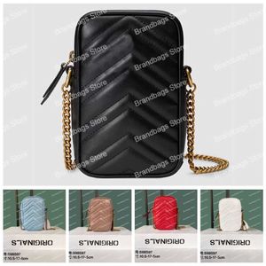Marmont Phone Bags Designer Chain Purse Women Luxury Leather Crossbody Cross Bory Bag Lady Classic Vintage Purses Pochette 2922