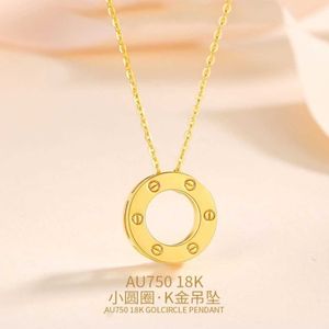 New classic design necklaces 18k pendant colorful gold round single collarbone chain gift with cart original necklaces