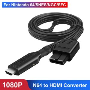 Cabos N64 a HDMI Adaptador HDMI Cabo para plugue N64/GameCube/SNES e reproduzir 1m masculino para masculino 1080p Nintendo 64 para HDMI converte