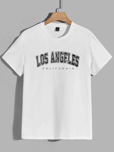 Camisetas masculinas Los Angeles California American City Letter T Camisetas Men Roupas de grandes dimensões Verão algodão tops casual solto slve h240506