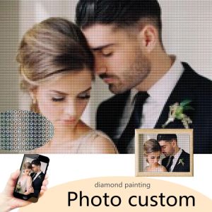 Zanaat nicai elmas boyama fotoğrafları özel rhinestones elmas nakış bebek düğün ve ebeveyn hediye özel tam kare resmi