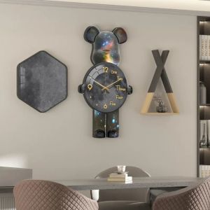 Uhren Bearbrick Wanduhren kreative gewalttätige Bären Wanduhr Fashion Bärbrick Wallclock Luxus Wohnzimmer Dekoration Geburtstagsgeschenke