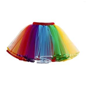 Skirts For Women Plus Size Outfits Womens Rainbow Tutu Skirt Layered Tulle Girls Colorful Halloween Faldas Para Mujeres