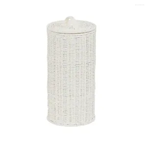 Storage Boxes Paper Rope Toilet Roll Holder Large Rolls Hand-Woven Strength & Softness Store Extra Tissue Painted Steel Fits 7Dia