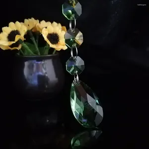 Avize Kristal Kamal 1 PCS (105mm) Apple Green 38mm Mesh Drop Prizma Kolye W/14mm Sekizgen Boncuk Gümüş Yüzük Suncatcher DIY