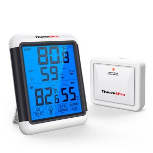 Wskaźniki Thermopro TP65C 100M bezprzewodowa stacja pogodowa Higrometr wewnętrzny Temperatura zewnętrzna i monitor wilgotności z ekranem dotykowym