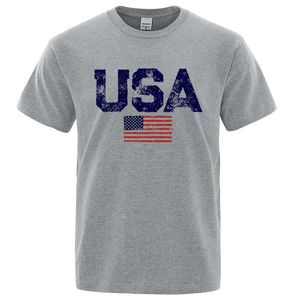 T-shirts masculinos Retro American Flag Street Impresso Mens camiseta Hip Hop Street T-shirt Summer Casual Casual Top Large Breatable Breathable Camiseta 64151L2405L2405