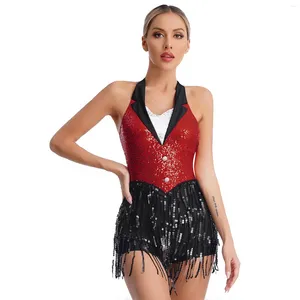 Stage Wear Paiugh Nazz Jazz Latin Dance Performance Costume per le donne scintillanti scintillanti di bodysuit da ballo da ballo da ballo