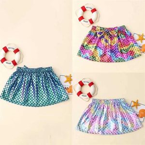 tutu Dress Fish Scale Skirt Large Bow A-line Skirt Fish Scale Skirt Rainbow Skirt Tutu Skirt Preschool Childrens Bow Knot Colored Skirt d240507